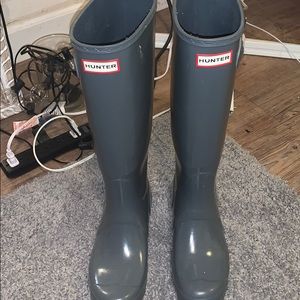 Tall Grey Hunter Rain Boots